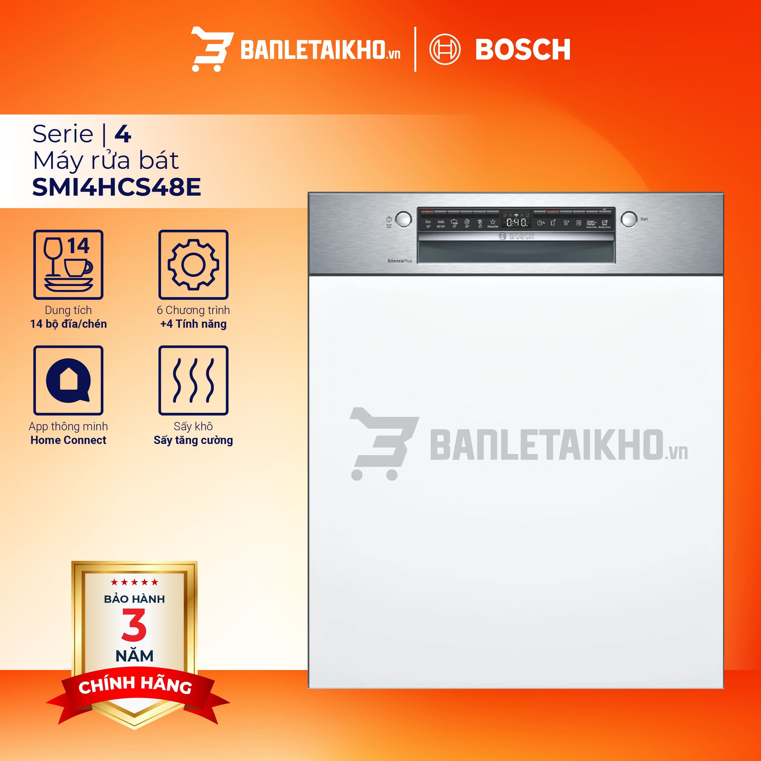 máy rửa bát bosch smi4hcs48e