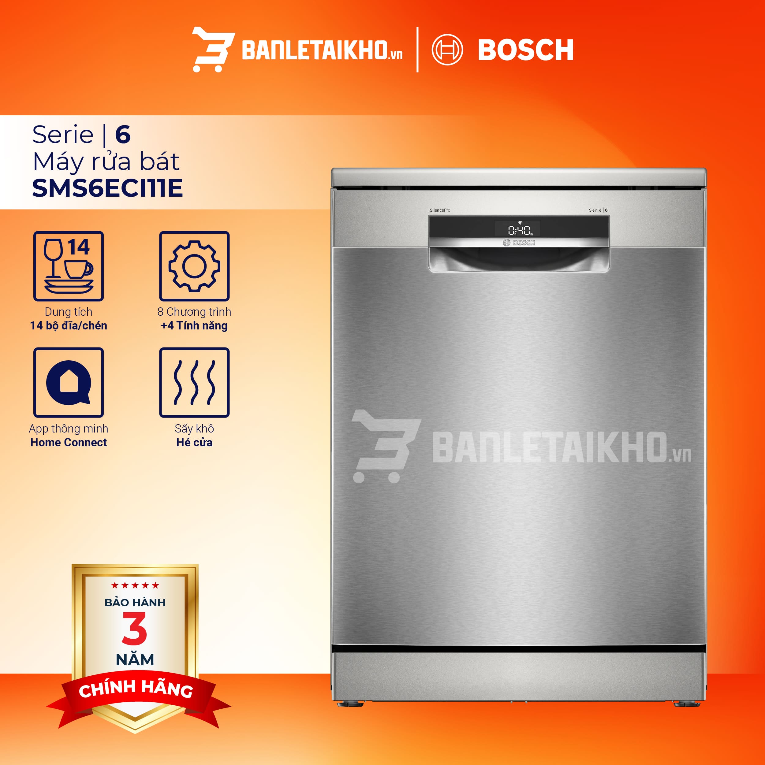 Máy rửa bát Bosch SMS6ECI11E