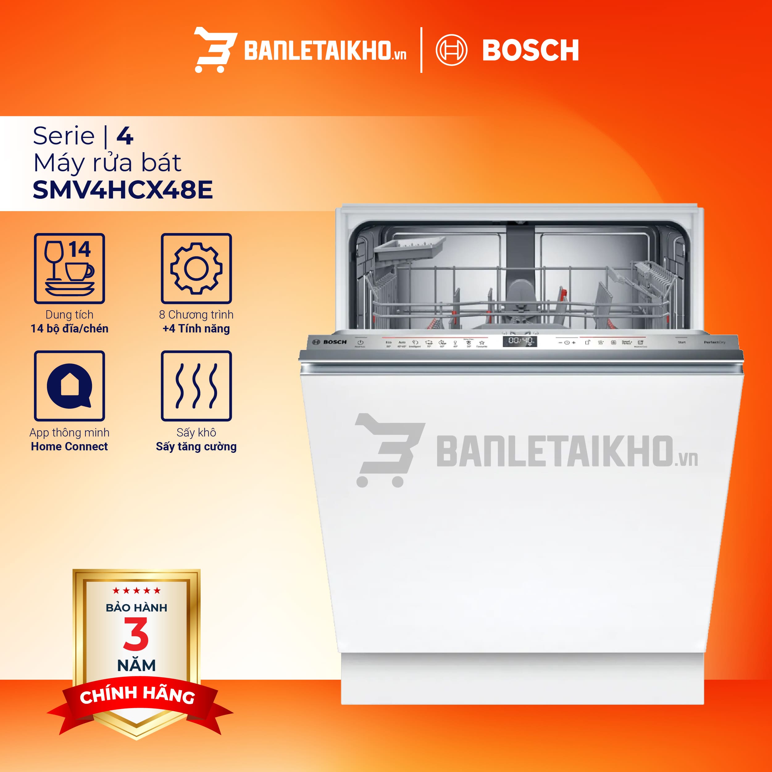 máy rửa bát bosch SMV4HCX48E