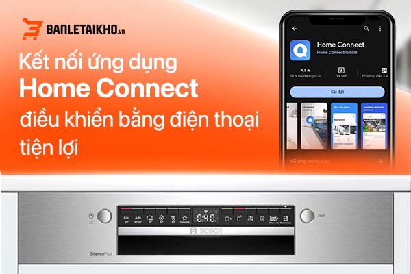 Chỉ cần một chiếc điện thoại có cài đặt ứng dụng Home Connect bạn có thể điều khiển máy rửa bát từ xa