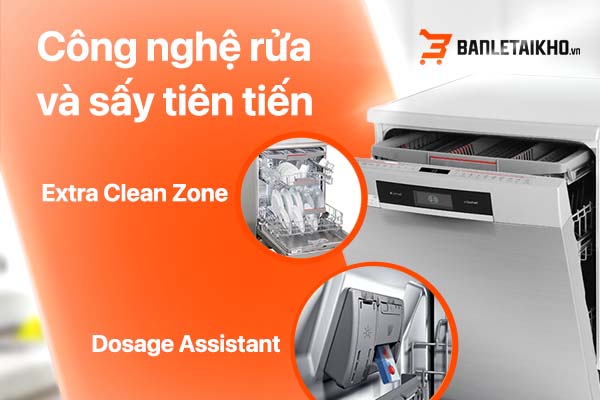 Máy trang bị công nghệ rửa, sấy cực kỳ hiện đại