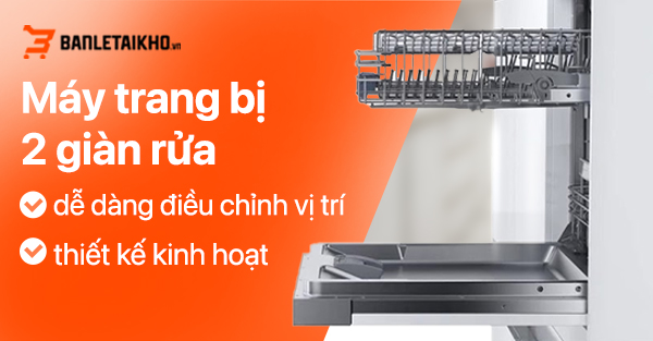 Giàn rửa được thiết kế linh hoạt, có thể điều chỉnh