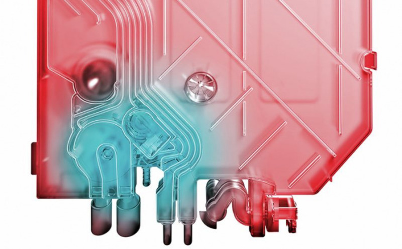 Bộ trao đổi nhiệt với cảm biến thông minh, giúp điều chỉnh nhiệt độ nước tối ưu