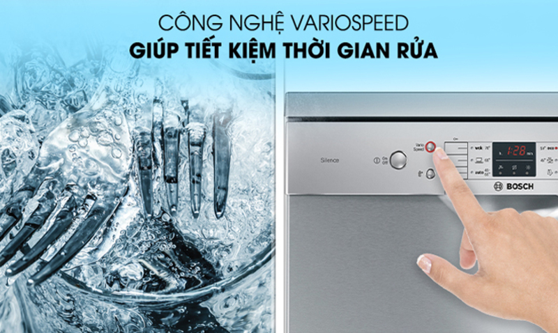 Tính năng VarioSpeed Plus, giúp gia tăng tốc độ rửa lên gấp 3 lần 