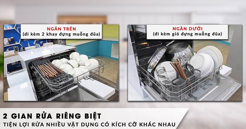 Máy Rửa Chén Mini 8 Bộ Ecalite EDW-SMS6080WH