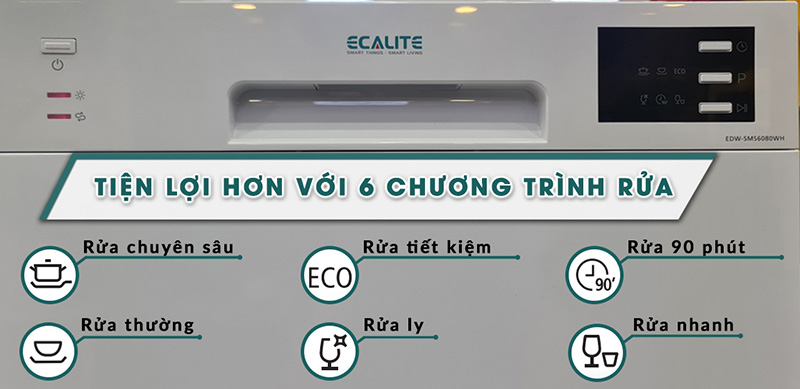 Máy Rửa Chén Mini 8 Bộ Ecalite EDW-SMS6080WH