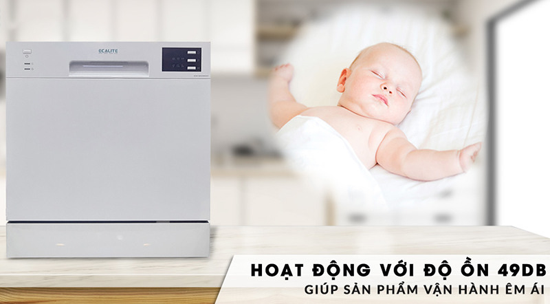 Máy Rửa Chén Mini 8 Bộ Ecalite EDW-SMS6080WH