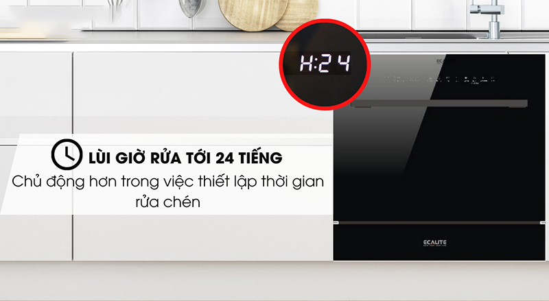 Máy Rửa Chén Mini 8 Bộ Ecalite EDW-UF6080BL