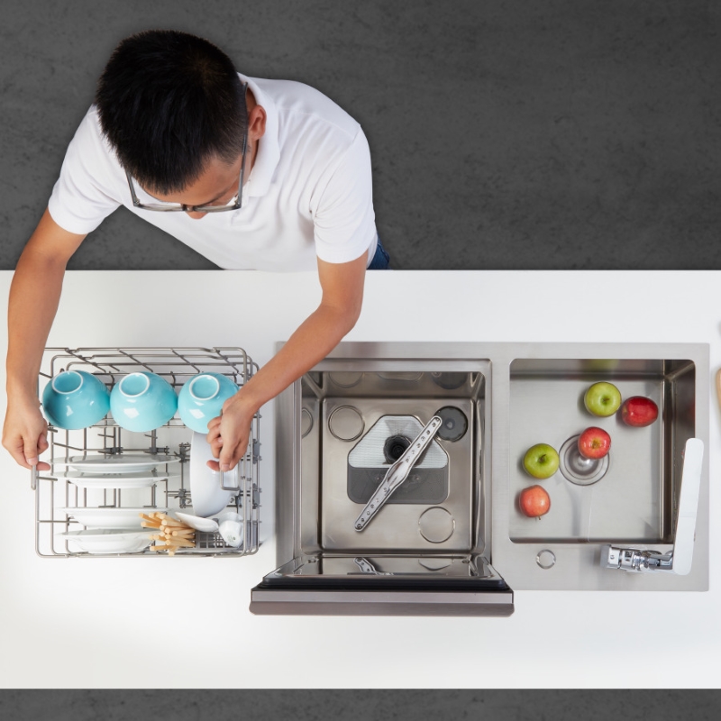 Máy rửa chén tích hợp chậu rửa Malloca WQP6-890F3 có chương trình rửa đa dạng