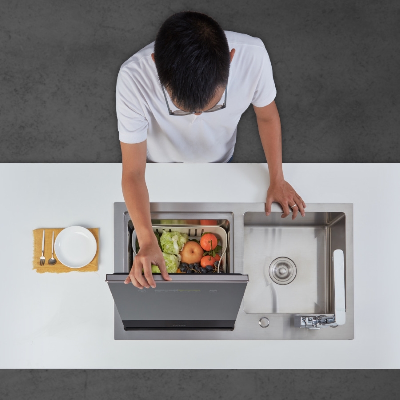 Máy rửa chén tích hợp chậu rửa Malloca WQP6-890F3 có hệ thống điều khiển cảm ứng đơn giản