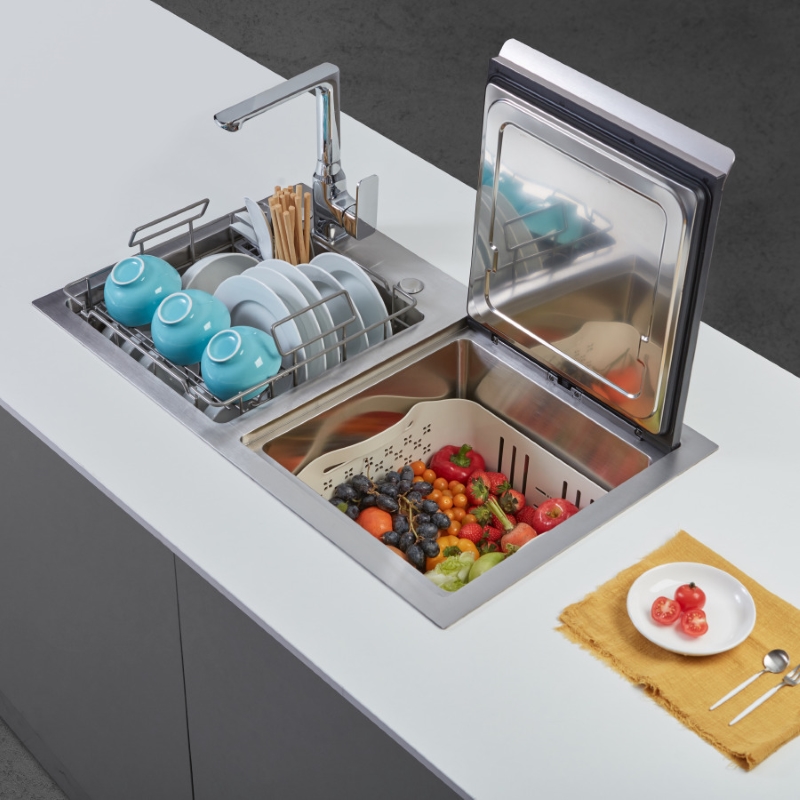 Máy rửa chén tích hợp chậu rửa Malloca WQP6-890F3 có dung tích lớn