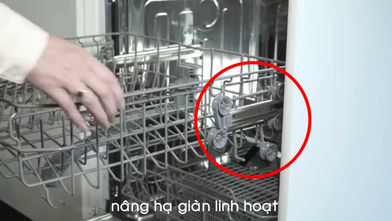 Giàn nâng hạ linh hoạt của máy rửa chén Texgio Dishwasher TGF3815S 