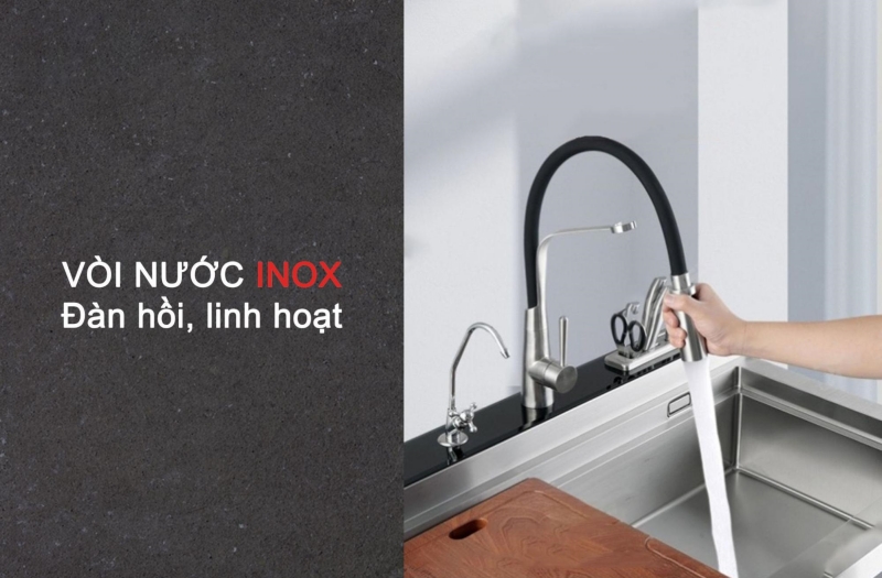 Vòi rút inox 304 cao cấp, linh hoạt của máy rửa chén Texgio Dishwasher TGUMF11S