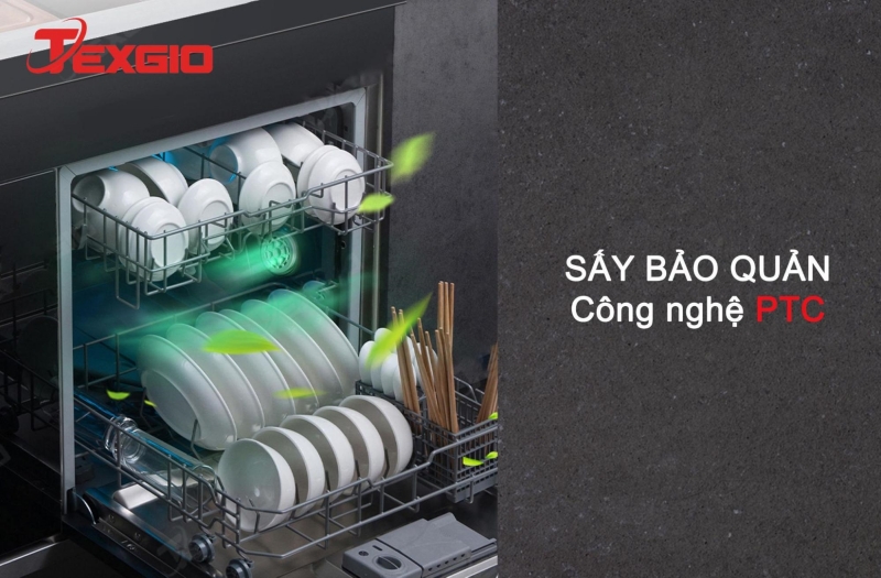 Công nghệ sấy PTC khí nóng của máy rửa chén Texgio Dishwasher TGUMF11S