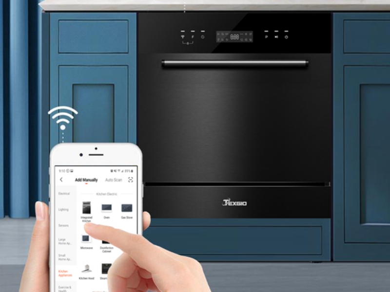Máy rửa chén Texgio TGWFD78GB với kết nối WiFi thông minh