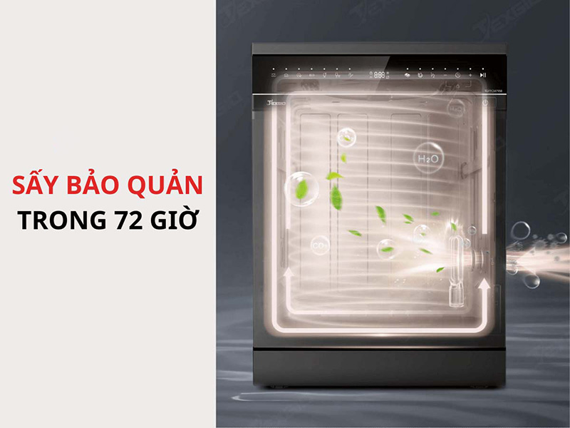 Chương trình sấy bảo quản diệt sạch 99,99% vi khuẩn bảo vệ bát đĩa trong 72h