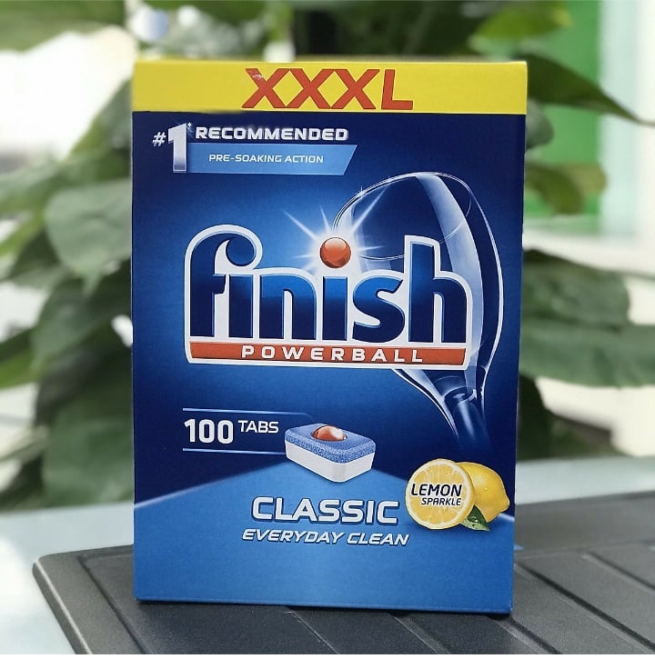 Viên rửa bát Finish Classic 100V Lemon có hiệu quả làm sạch vượt trội.