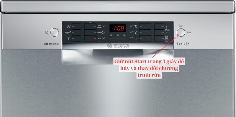 Thay đổi chương trình rửa khi máy đang hoạt động