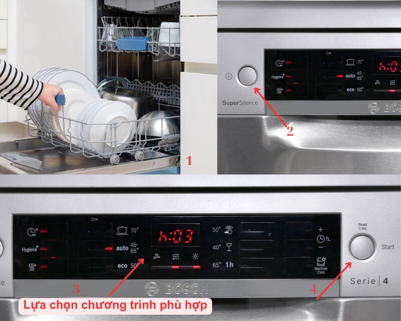 Cài đặt chương trình rửa cho máy