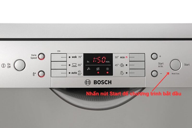 Thiết lập chương trình rửa bát cho máy