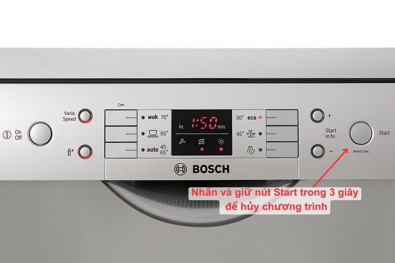 Thay đổi chương trình rửa