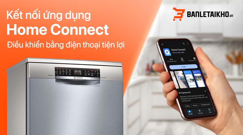 Ứng dụng Home Connect cho phép bạn điều khiển và theo dõi máy rửa bát từ xa
