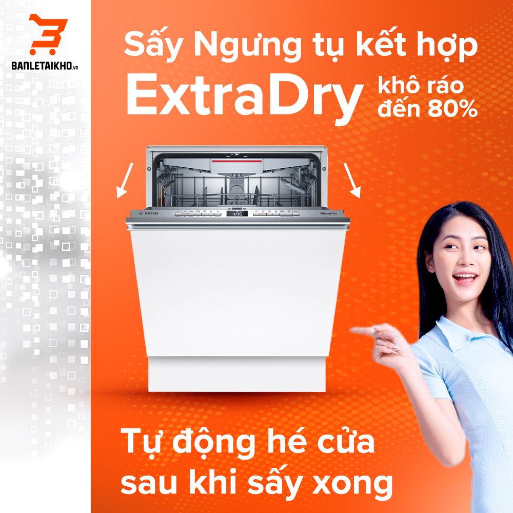 ExtraDry giúp bát đĩa khô ráo đến 70% chỉ sau một lần rửa
