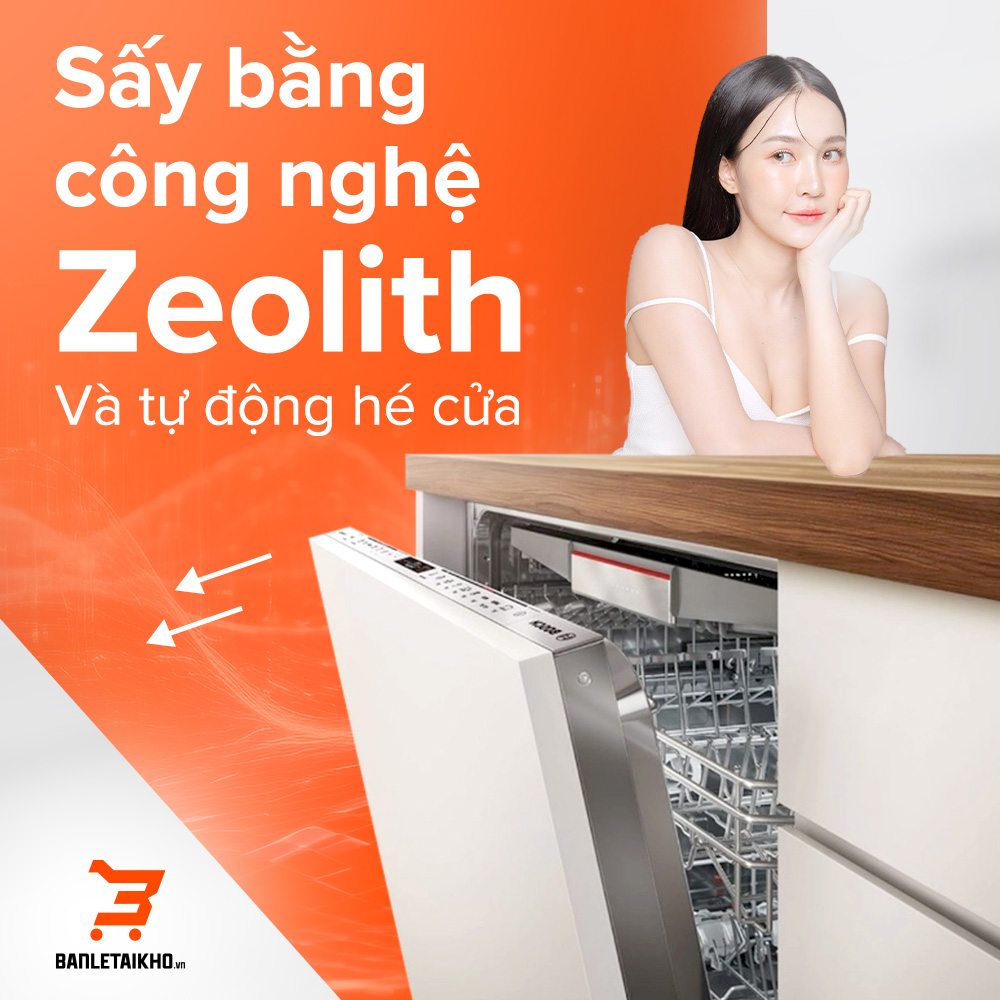 Máy rửa bát với công nghệ sấy ngưng tụ kết hợp ExtraDry và tự động hé cửa mang đến hiệu quả sấy khô vượt trội