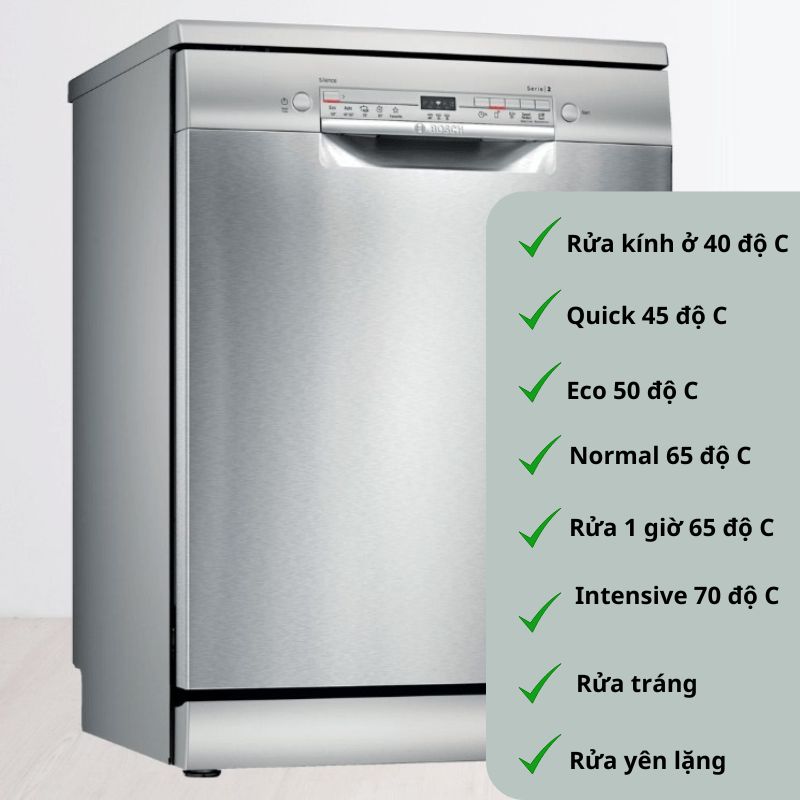 thời gian máy rửa bát bosch