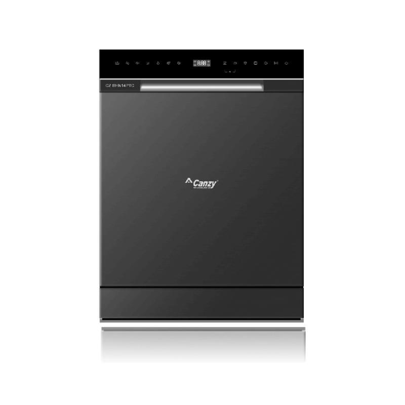 Mặt trước máy nổi bật với bảng điều khiển cảm ứng hiện đại và các phím bấm