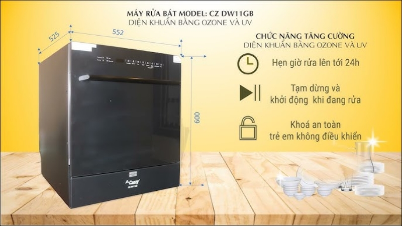 Canzy CZ DW11GB 11 Bộ được trang bị các chức năng tăng cường tiên tiến