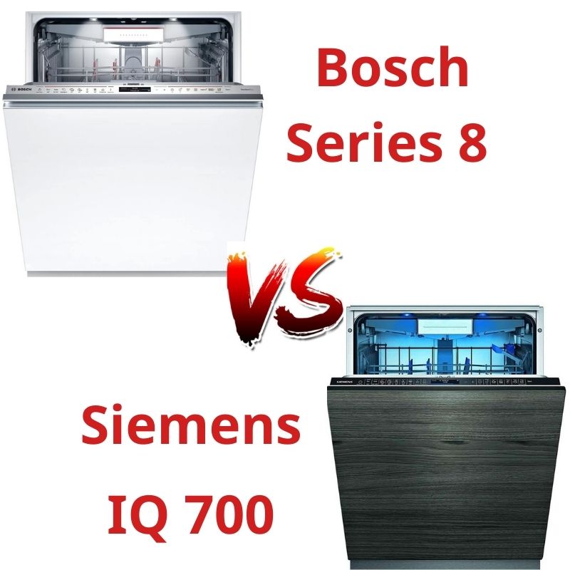 Máy rửa bát Bosch có thiết kế đơn giản còn Siemens có thiết kế sang trọng