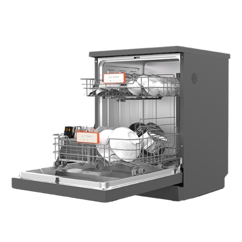 Máy rửa bát Junger DWJ-143 được trang bị 2 khay chứa (khay trên và khay dưới) 