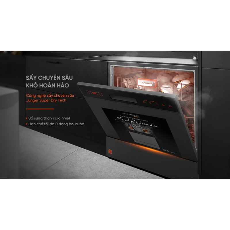 Công nghệ rửa bằng nước nóng 70°C của Junger DWJ-101 tiêu diệt đến 99.99% vi khuẩn