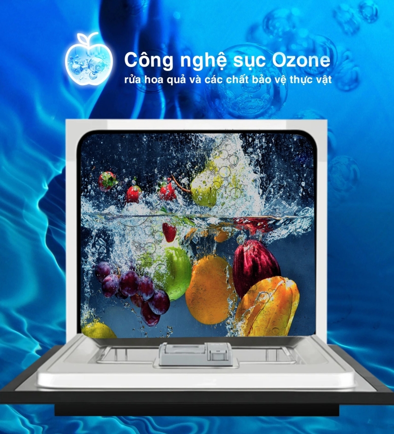 Công nghệ sục Ozone diệt vi khuẩn và các chất bảo vệ thực vật trên rau củ quả