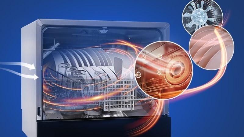 Công nghệ sấy Dual Turbo Drying trên máy rửa bát Spelier SP 16DWKT/G