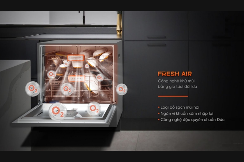 Máy rửa bát Spelier SP 16DWKT/G với công nghệ sấy khí tươi Fresh Air