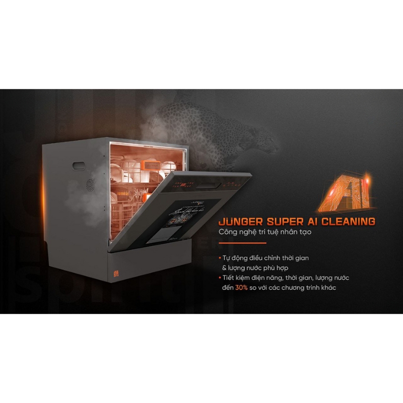 Tính năng rửa khử khuẩn với nhiệt độ cao lên đến 75°C, giúp loại bỏ hiệu quả các vết bẩn và mảng bám