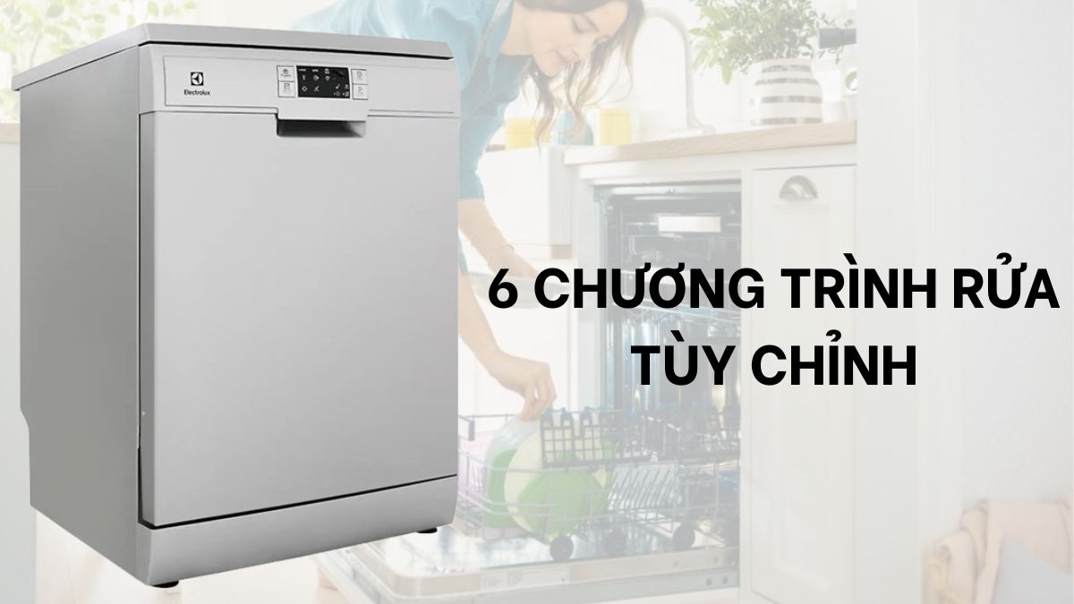Máy rửa chén độc lập Electrolux ESF5512LOX có 6 chương trình rửa