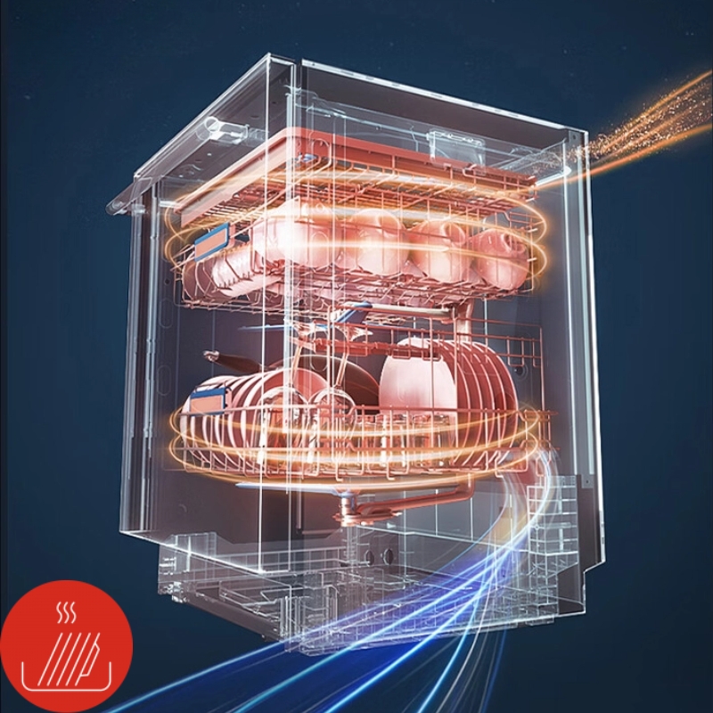 Công nghệ làm khô HotAir sử dụng luồng khí nóng để làm khô bát đĩa một cách hiệu quả và vệ sinh