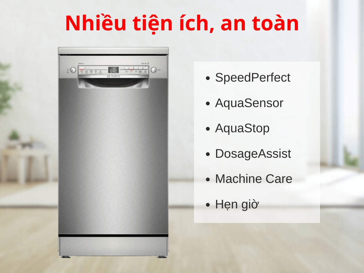 Máy rửa chén Bosch với nhiều tính năng vượt trội