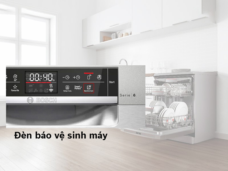 Đèn báo biểu tượng vòi nước sáng lên nghĩa là máy rửa bát đang gặp vấn đề về cấp nước