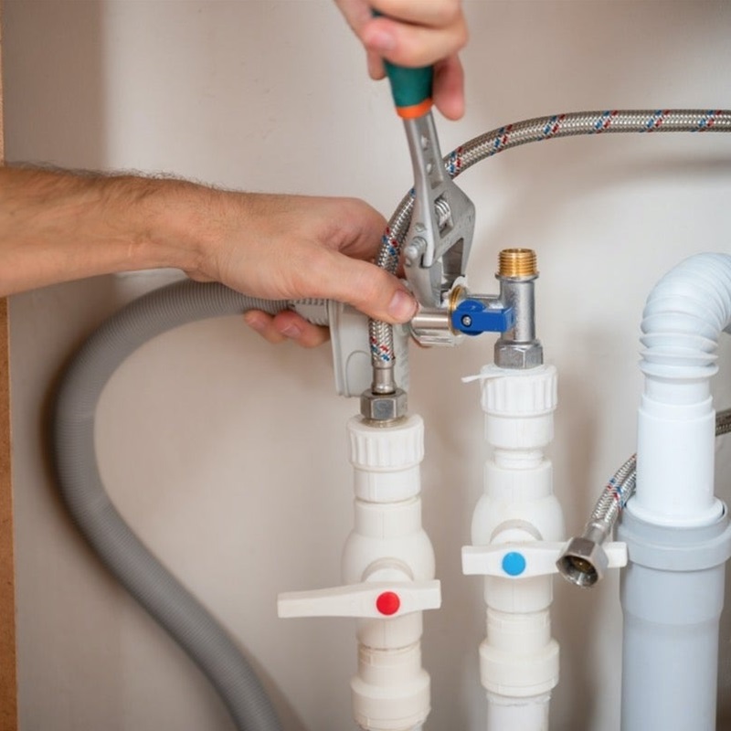 Kết nối hệ thống nước vào máy rửa bát đúng cách và vặn chặt đầu nối chống rò rỉ nước