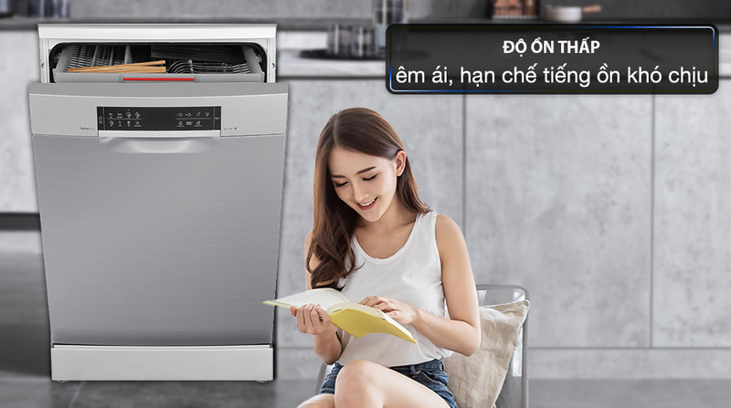 Máy rửa bát hoạt động êm ái và ổn định mang lại sự yên tĩnh cho không gian sống