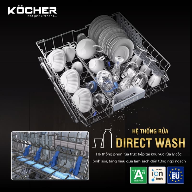 Máy rửa bát Độc lập/Âm tủ Kocher KDEU8112 15 Bộ