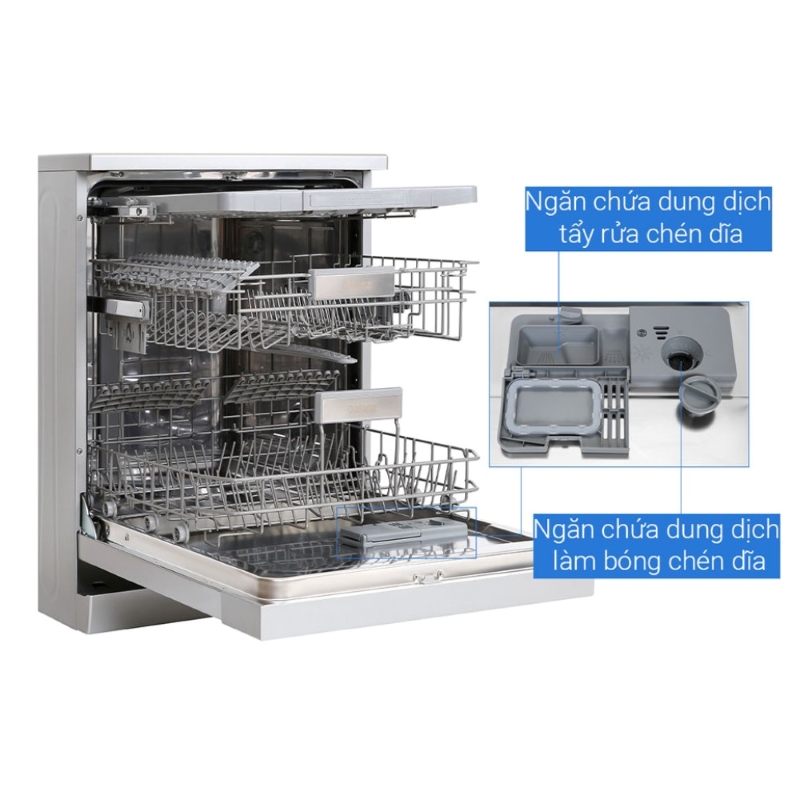 Máy rửa bát Galanz W60B1A401M-AE5(SS) có 3 khay rửa linh hoạt, tiện lợi và tiết kiệm thời gian