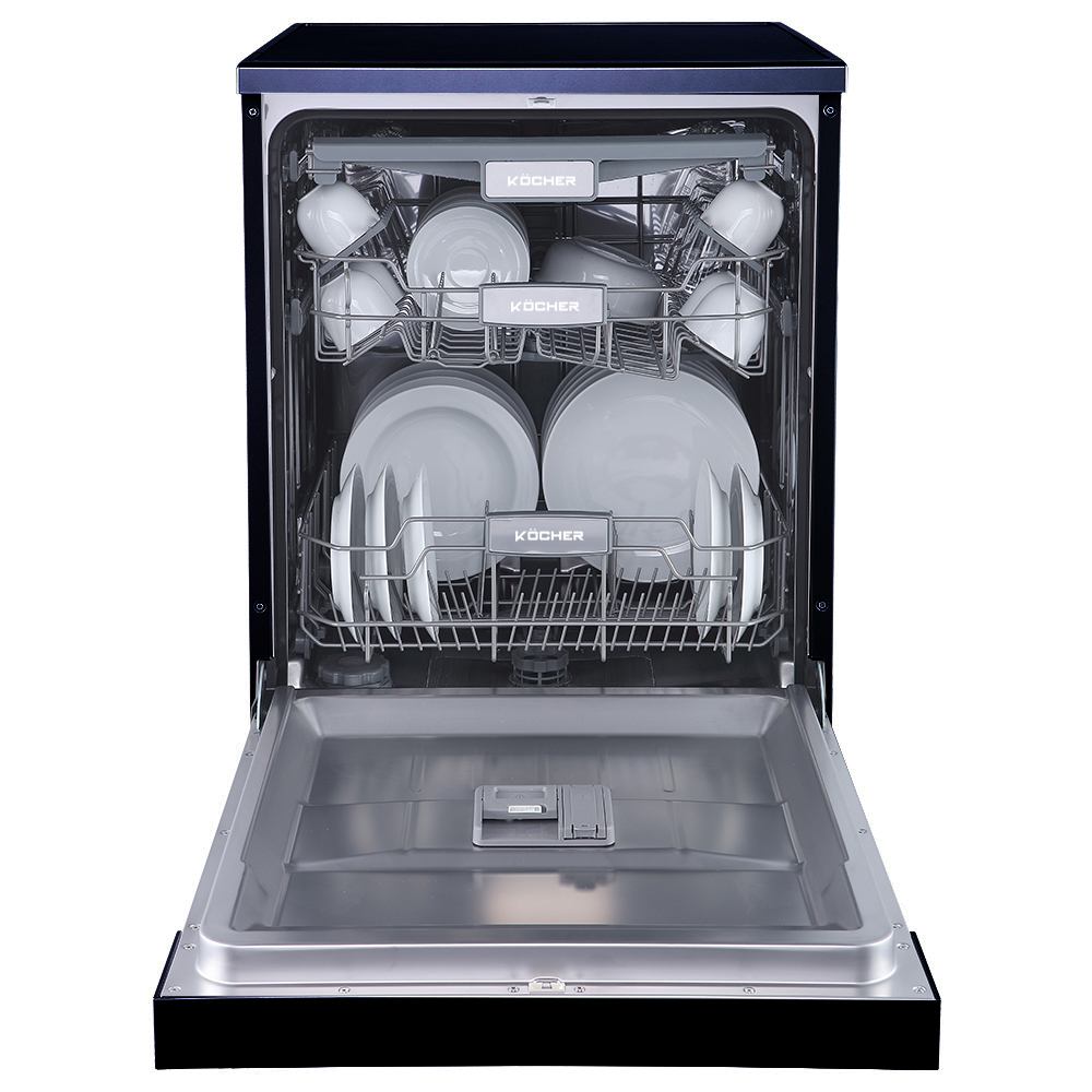 Chế độ tự động mở cửa của máy Kocher KDEU-8835BL giúp bát đĩa khô nhanh và tiết kiệm năng lượng
