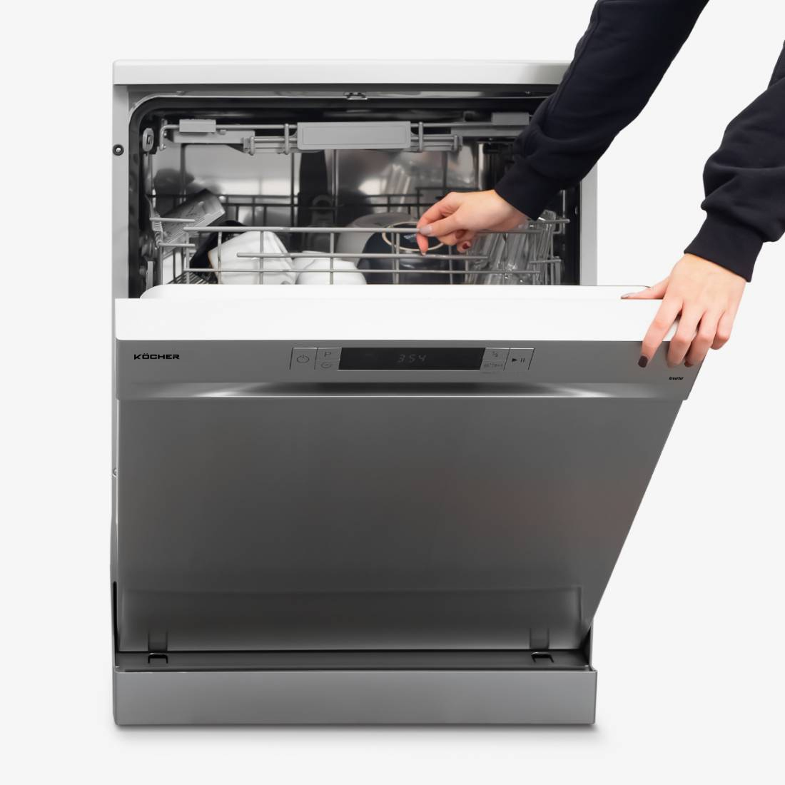 Máy rửa bát Kocher KDEU-8835SM hoạt động êm ái với độ ồn 42dB