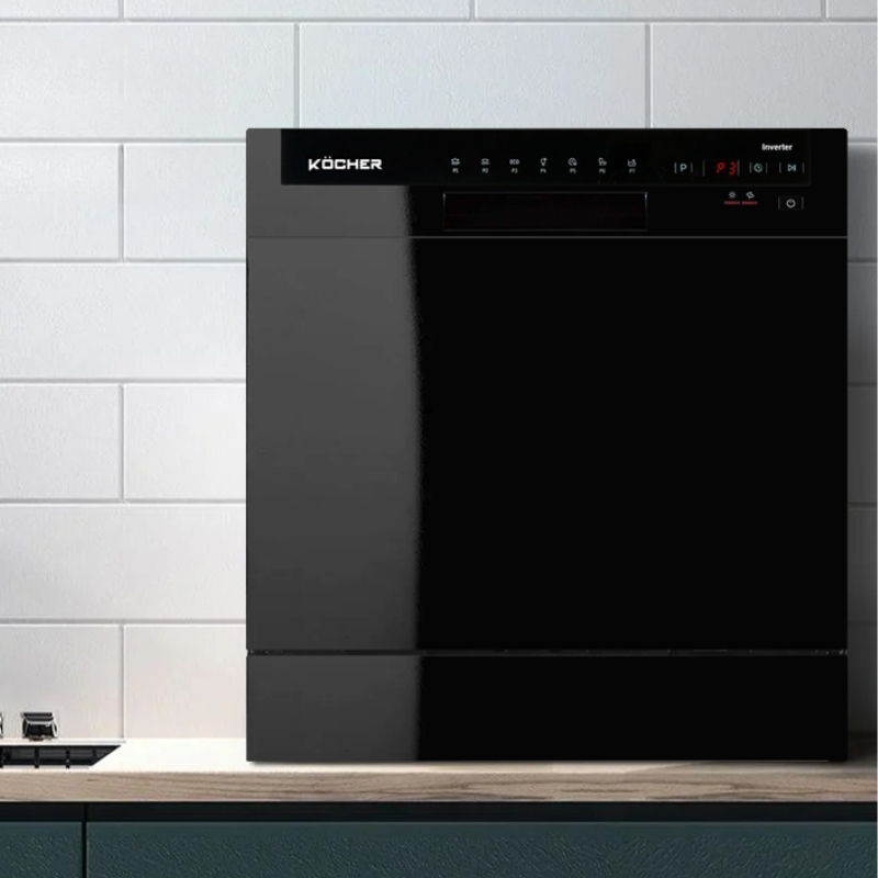 Máy rửa bát Kocher KDEU-8838 sở hữu thiết kế nhỏ gọn, sang trọng