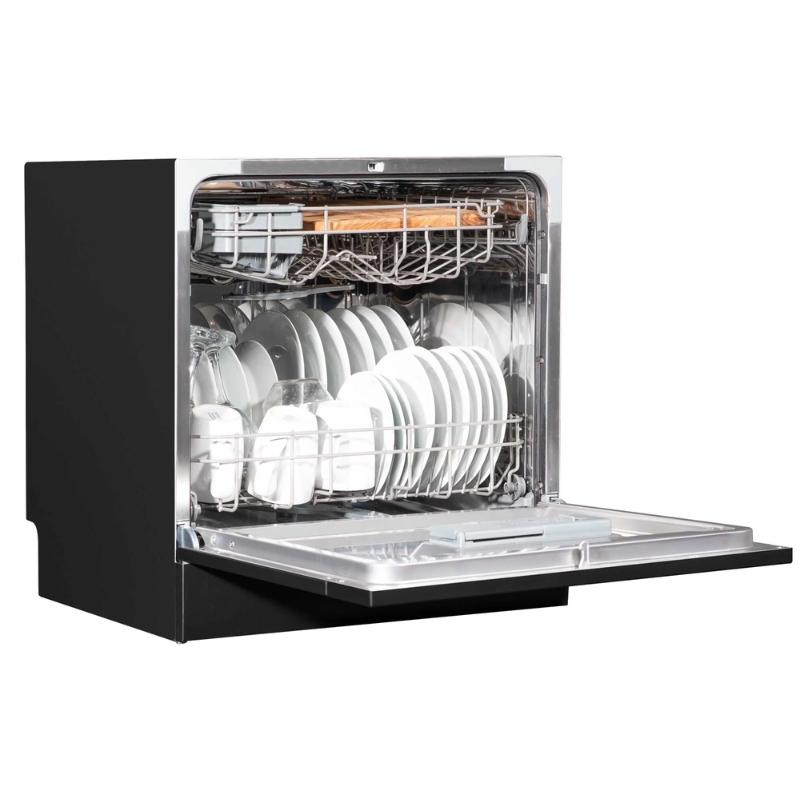 Thiết kế mặt trước máy rửa bát Kocher KDEU-8838 có tay vịn màu đen